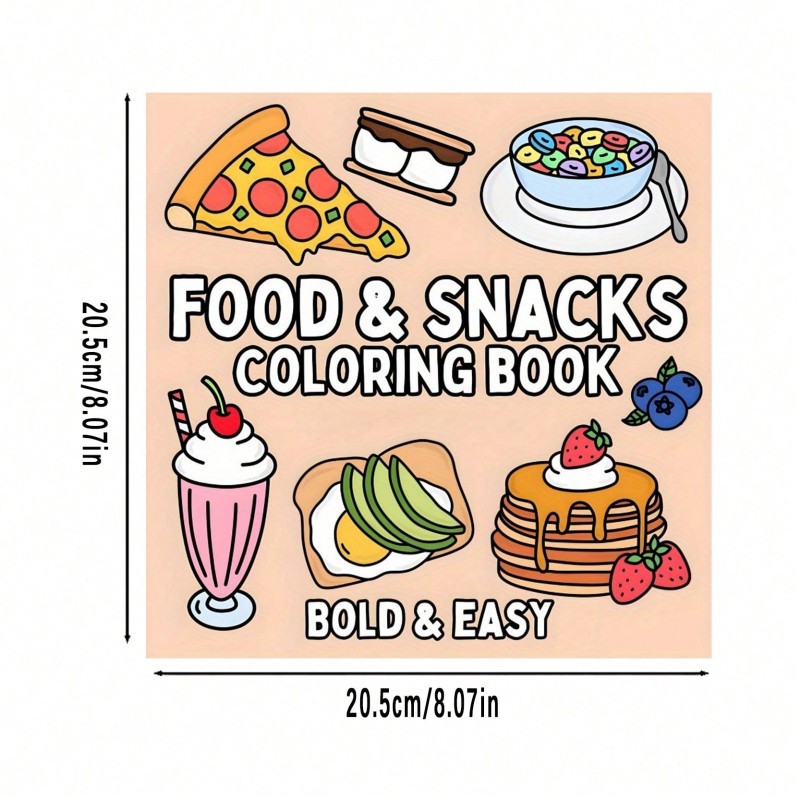 Food Snacks Coloring Book - Nieuw kleurboek met voedsel- en snackthema,
