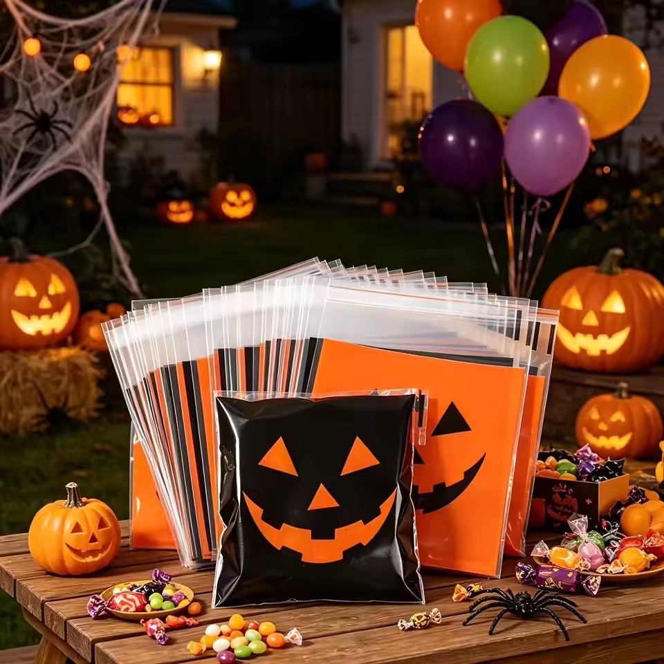Food Halloween Snacks - 50/100 stuks Halloween Zwart-Oranje Boze Pompoen