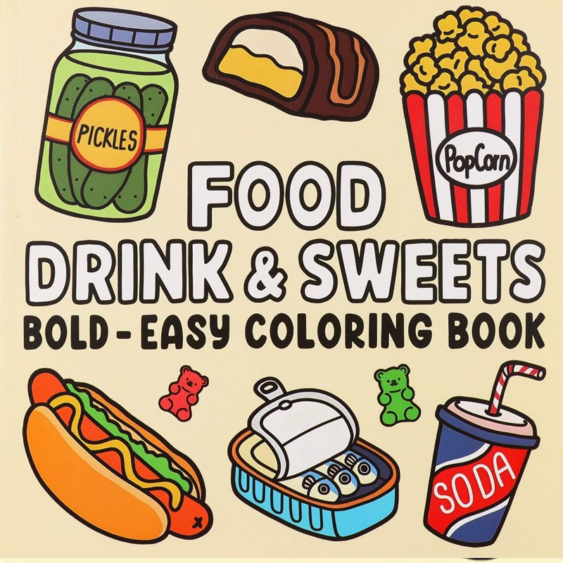Food Snacks Coloring Book - Voedseldrankjes en desserts Kleurboek voor volwassenen