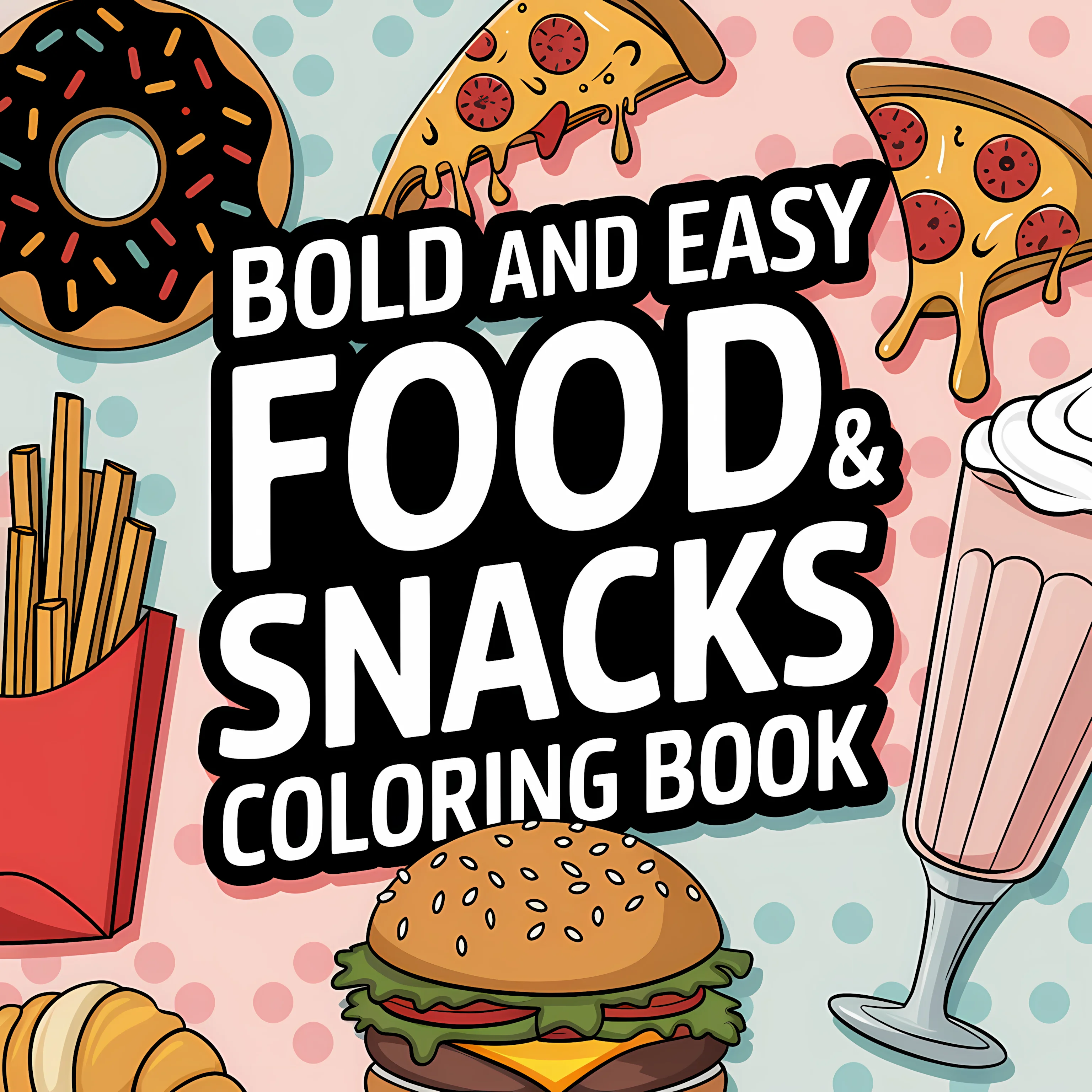 Food Snacks Coloring Book - Easy Food and Snacks kleurboek voor
