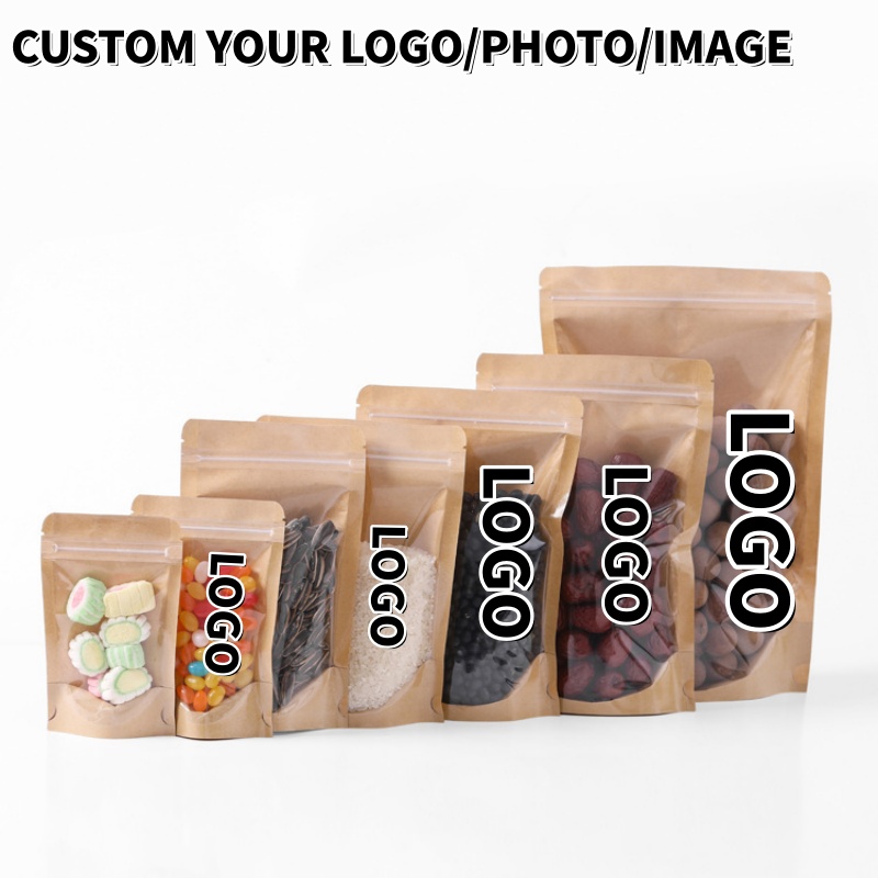 Food Halloween Snacks - 100 stuks transparante staande kraftpapieren zakjes
