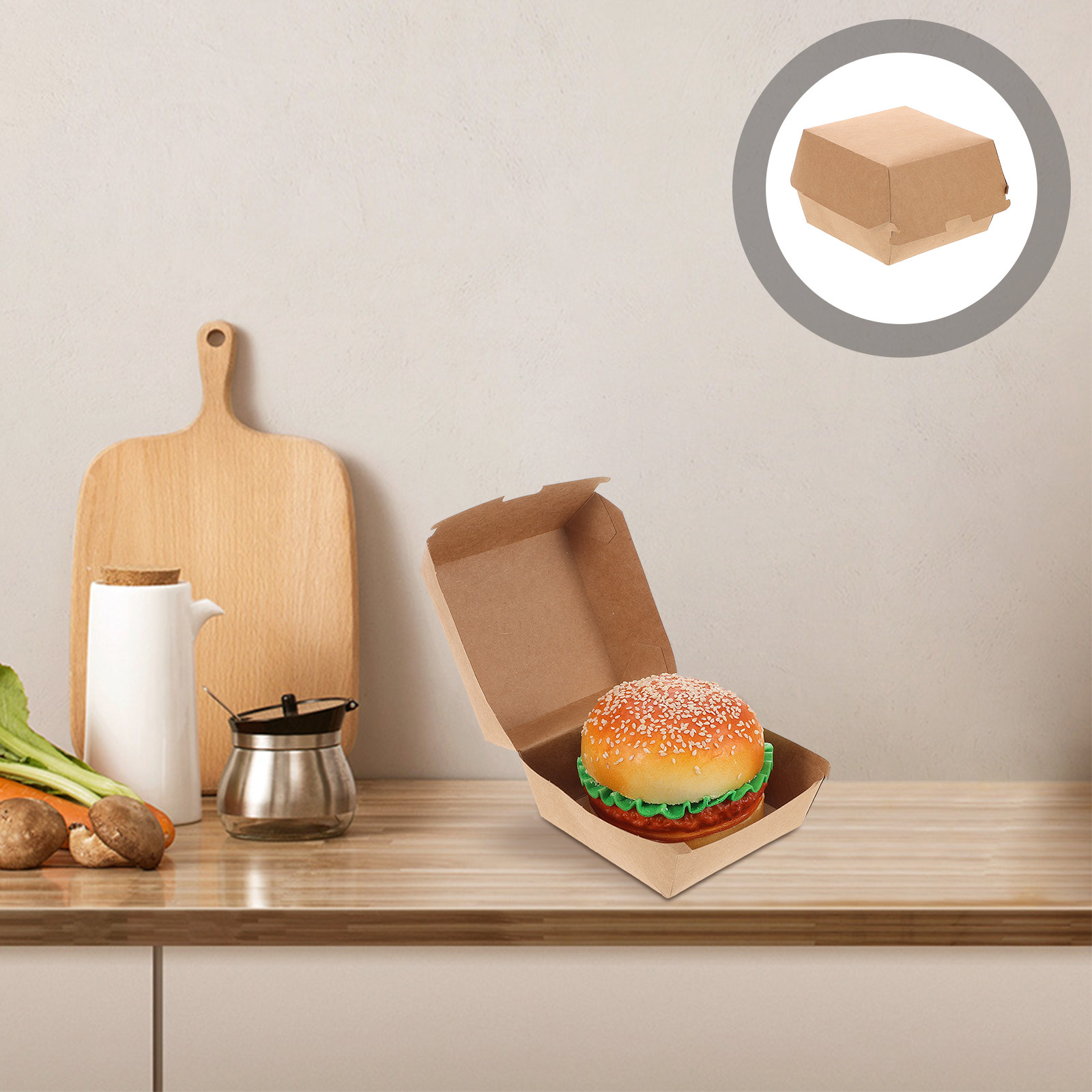 Snacks Food In Us - 30 stuks hamburgerdozen van kraftpapier, voedselveilige