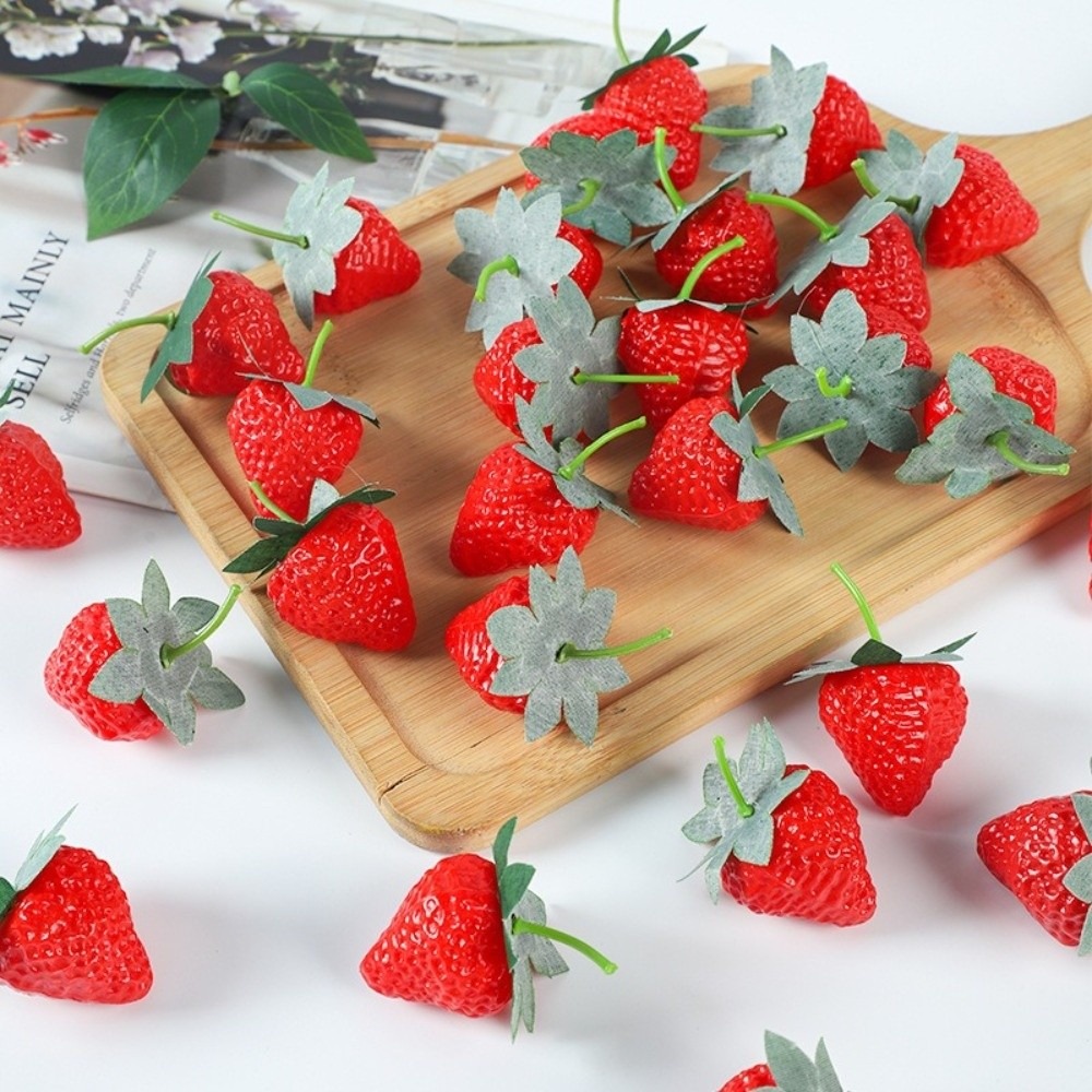 Foods X - 10 stuks realistische kunstmatige aardbeien decoratieve