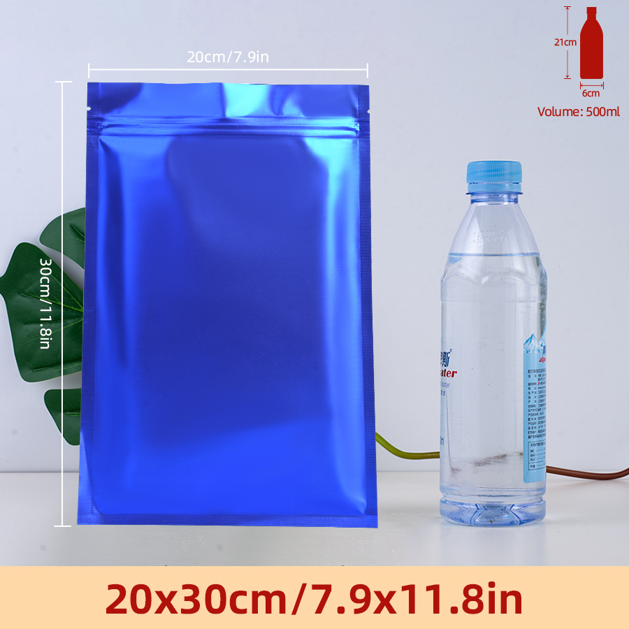 Snacks Food In Us - 100 stuks matte blauwe foliezakjes met
