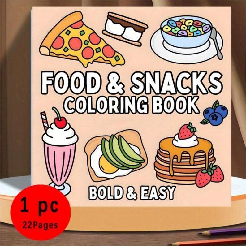 Nieuw kleurboek met voedsel- e - Food Snacks Coloring Book recensie en prijs