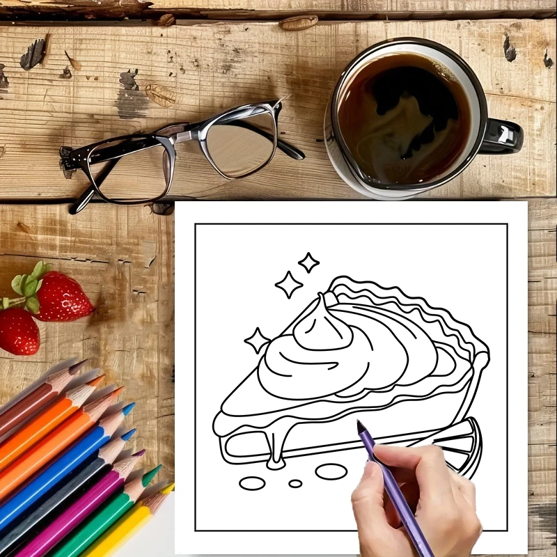 Easy Food and Snacks kleurboek - Food Snacks Coloring Book recensie en prijs
