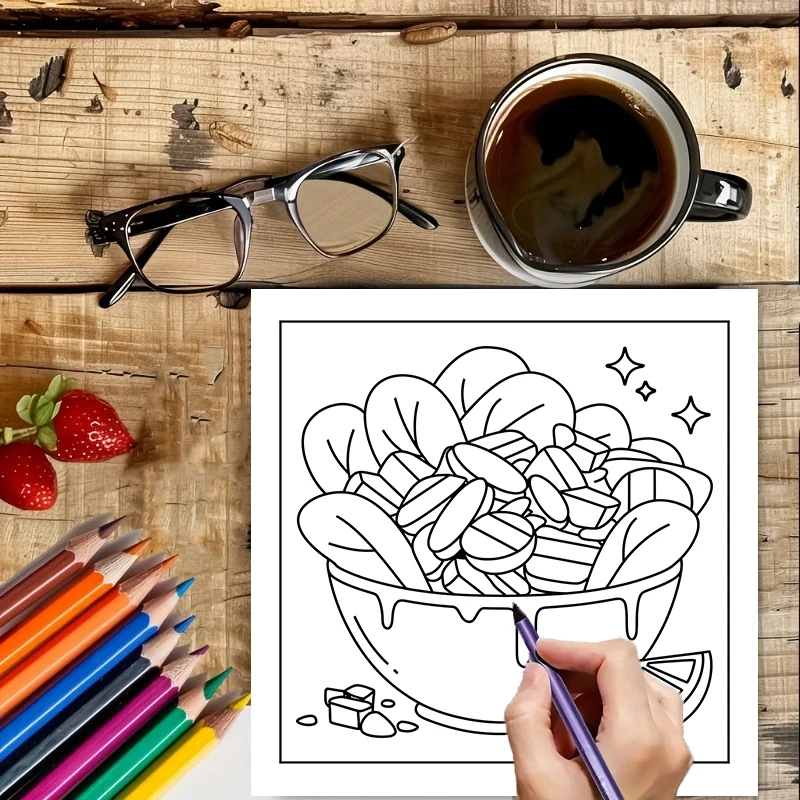 Easy Food and Snacks kleurboek - Food Snacks Coloring Book recensie en prijs