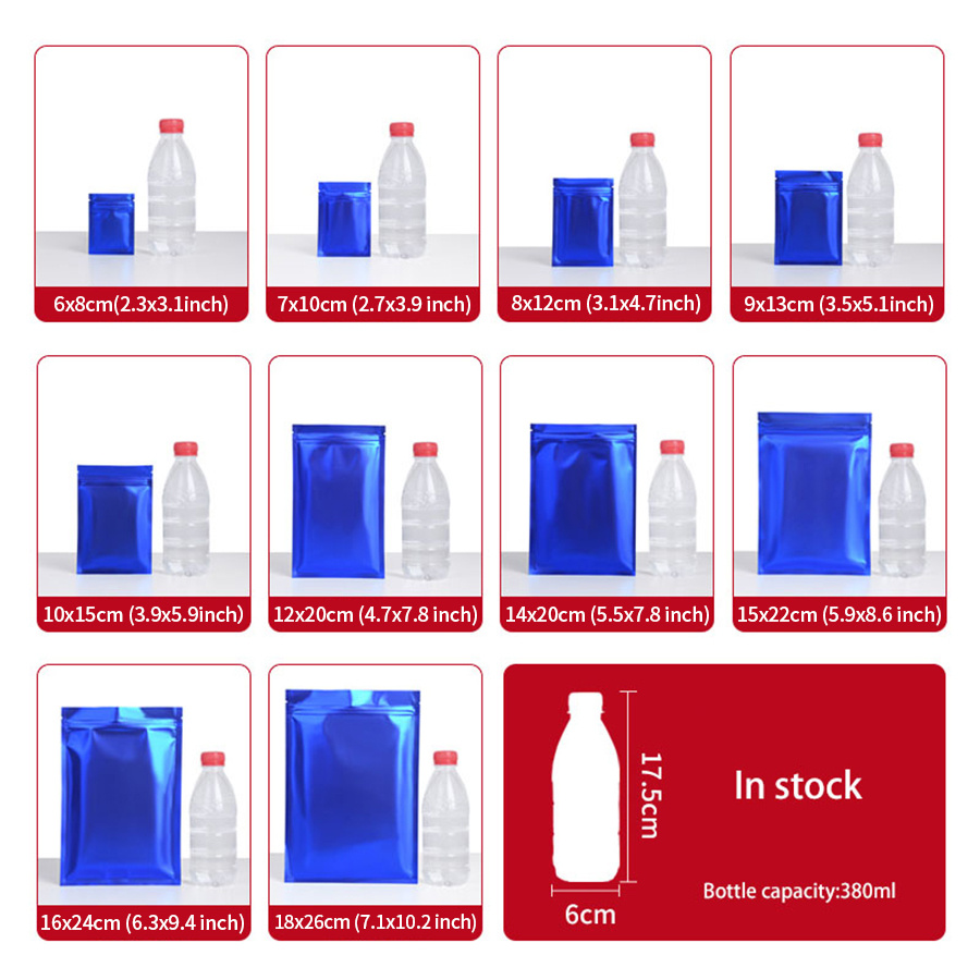 100 stuks matte blauwe folieza - Snacks Food In Us recensie en prijs