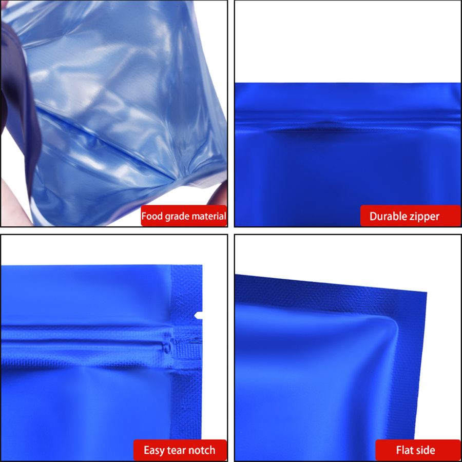 100 stuks matte blauwe folieza - Snacks Food In Us recensie en prijs