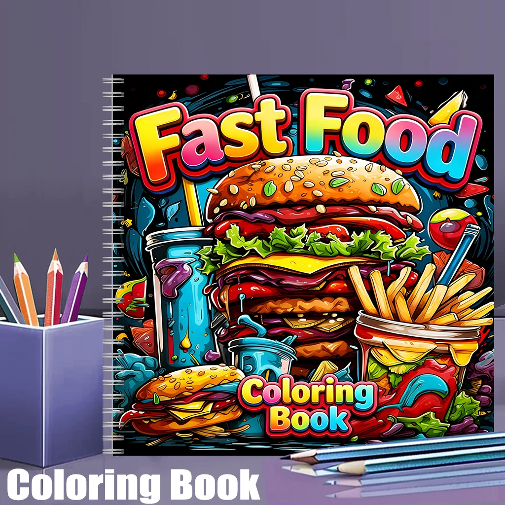 Fastfood-kleurboek voor volwas - Food Snacks Coloring Book recensie en prijs